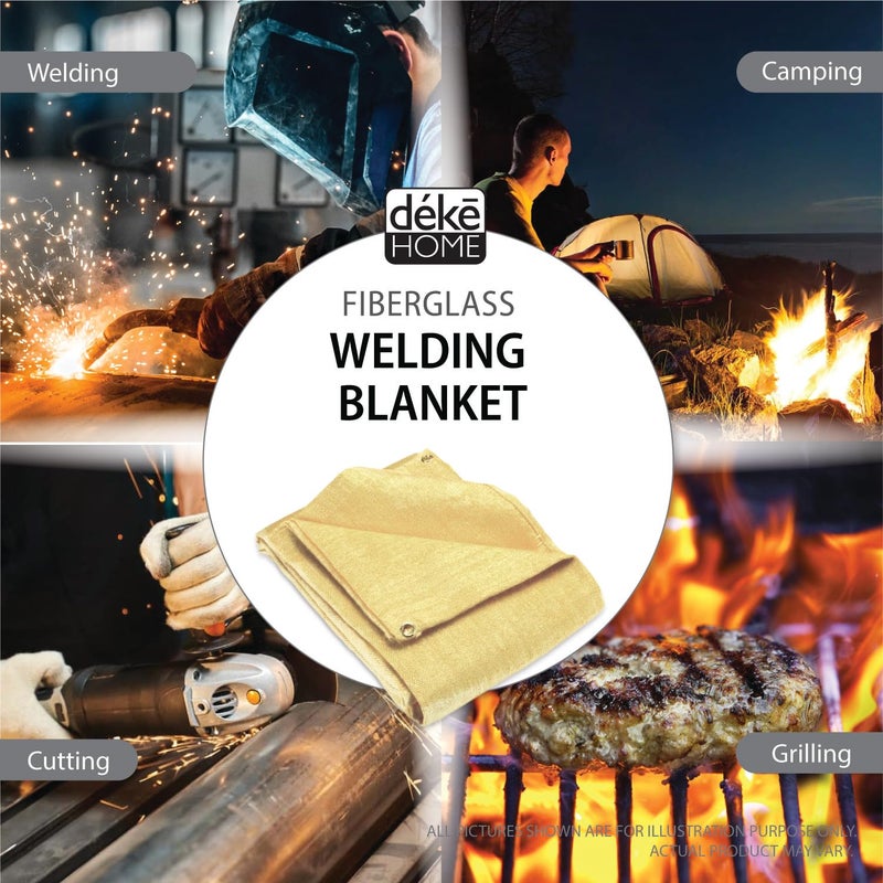 Deke Home - Fireproof Welding Blanket 4x6 ft, Heavy-Duty Fiberglass Fire Shield for Welding, Heat Resistant 1,000Â°F, Fire Retardant, Fireproof Insulation Blankets for Home, Kitchen & Industrial Use - Image 3